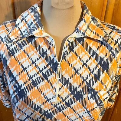 VINTAGE BERNHARD ALTMANN ZIP-UP PLAID POLO