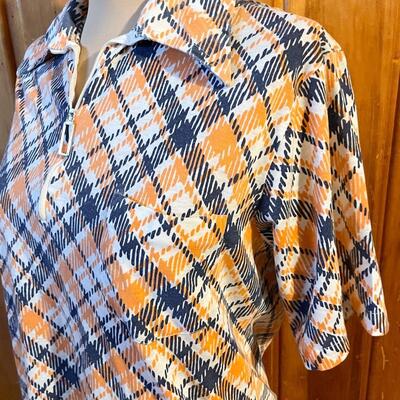 VINTAGE BERNHARD ALTMANN ZIP-UP PLAID POLO