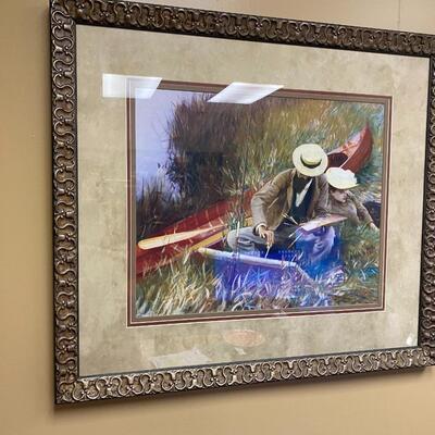 LOT 18: Couple in a Canoe Painting