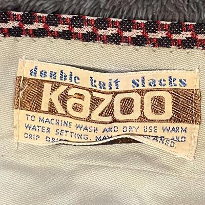 VINTAGE KAZOO BROWN PATTERNED DOUBLE KNIT SLACKS