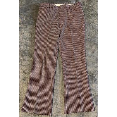 VINTAGE KAZOO BROWN PATTERNED DOUBLE KNIT SLACKS