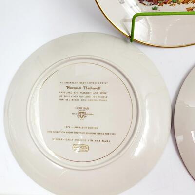 GORHAM NORMAN ROCKWELL 3 DECORATIVE PLATES