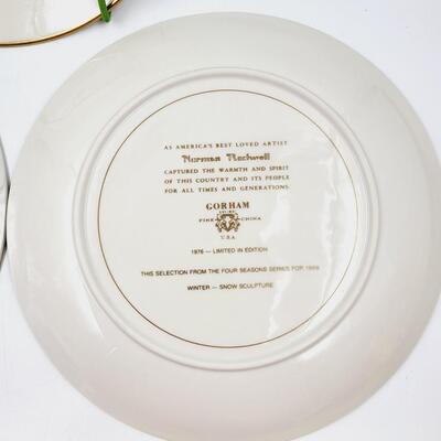 GORHAM NORMAN ROCKWELL 3 DECORATIVE PLATES