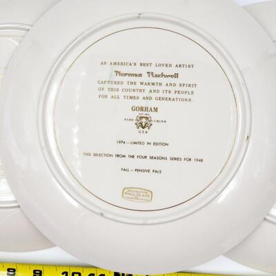 GORHAM NORMAN ROCKWELL 3 DECORATIVE PLATES