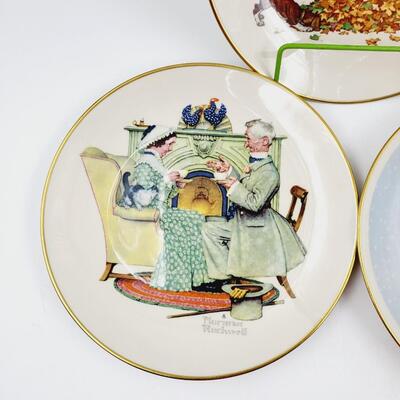 GORHAM NORMAN ROCKWELL 3 DECORATIVE PLATES