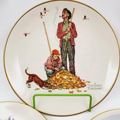 GORHAM NORMAN ROCKWELL 3 DECORATIVE PLATES