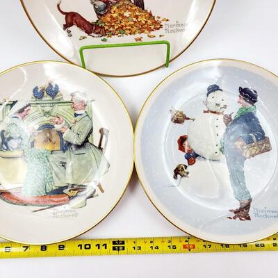 GORHAM NORMAN ROCKWELL 3 DECORATIVE PLATES