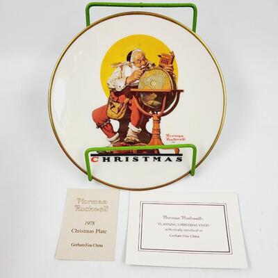 GORHAM NORMAN ROCKWELL "PLANNING CHRISTMAS VISITS" DECORATIVE PLATE
