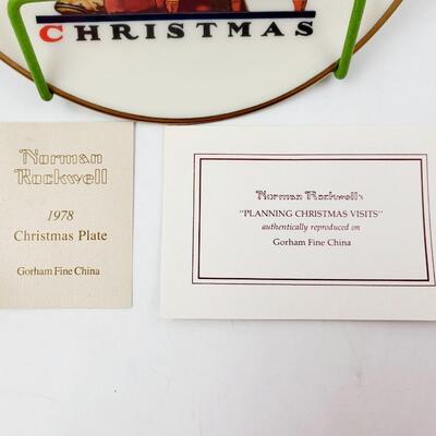 GORHAM NORMAN ROCKWELL "PLANNING CHRISTMAS VISITS" DECORATIVE PLATE
