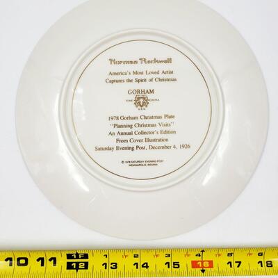GORHAM NORMAN ROCKWELL "PLANNING CHRISTMAS VISITS" DECORATIVE PLATE