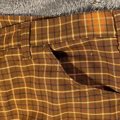 VINTAGE LEE RIDERS BROWN PLAID PANTS - 38 WAIST