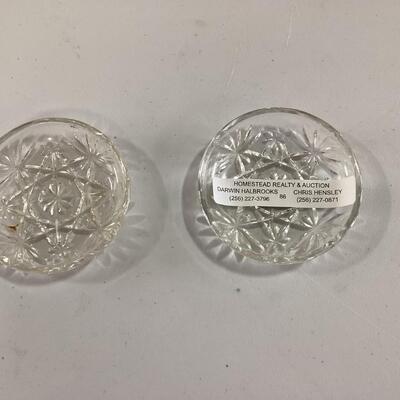 small  shallow crystal dishes