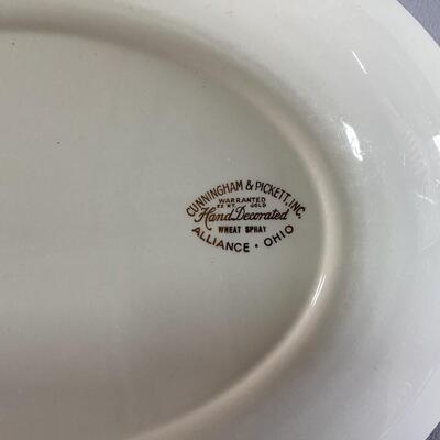 wheat cream and sugar set with matching platter