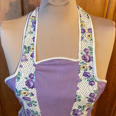 VINTAGE PURPLE FLORAL APRON