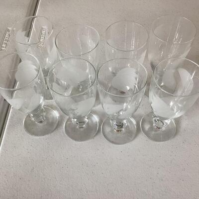 8 etched crystal goblets