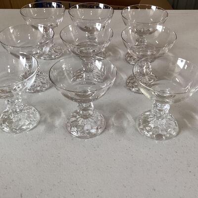 set of 9 crystal champagne glasses