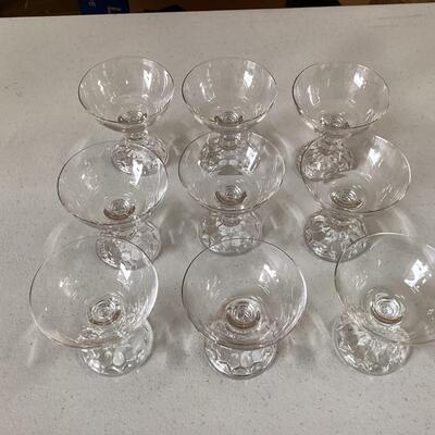 set of 9 crystal champagne glasses