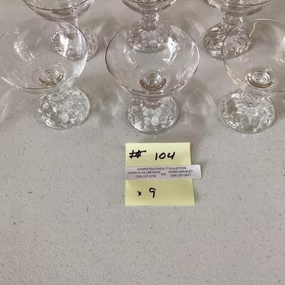 set of 9 crystal champagne glasses