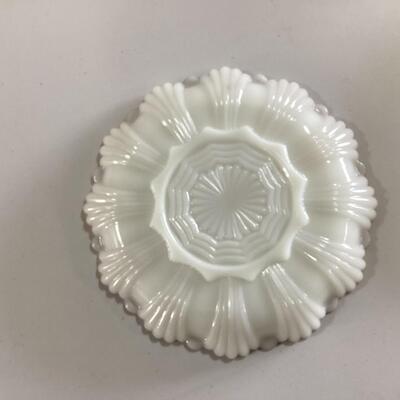 milk glass egg plate