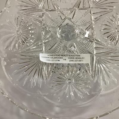 footed glass cake stand