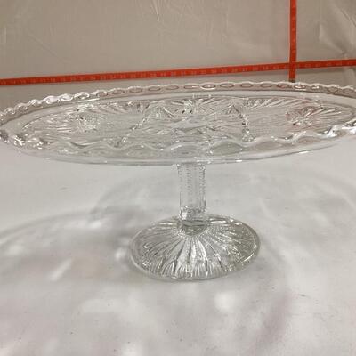 footed glass cake stand