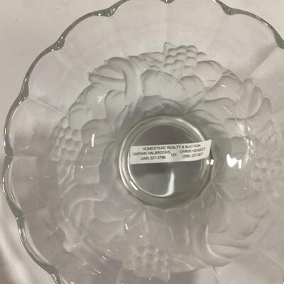 Heavy 9 inch Art Deco Handblown Glass Fruit Bowl