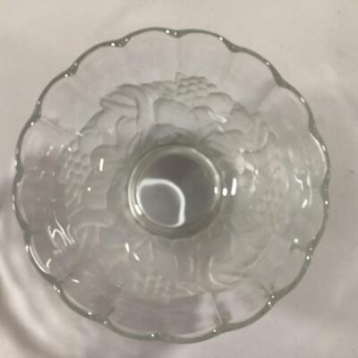 Heavy 9 inch Art Deco Handblown Glass Fruit Bowl