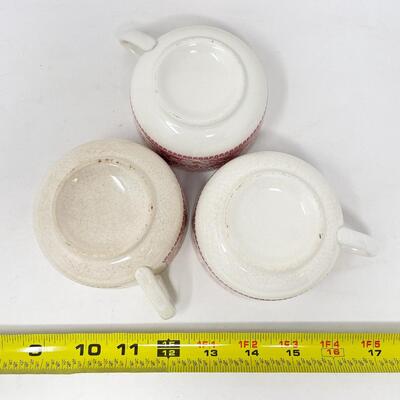 1965 ROYAL IRONSTONE â€œMEMORY LANEâ€ TEACUPS (3) & SAUCERS (2)