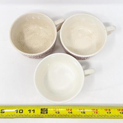 1965 ROYAL IRONSTONE â€œMEMORY LANEâ€ TEACUPS (3) & SAUCERS (2)