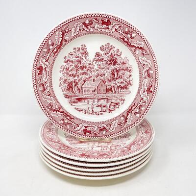 1965 ROYAL IRONSTONE â€œMEMORY LANEâ€ DINNER PLATES (6)