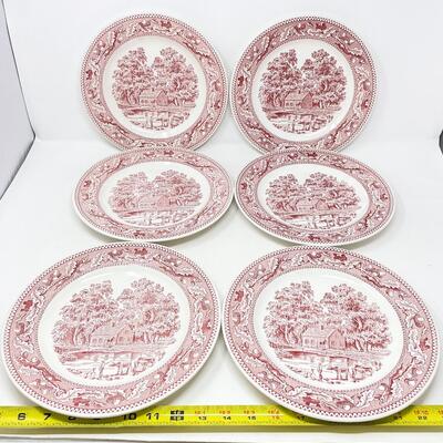 1965 ROYAL IRONSTONE â€œMEMORY LANEâ€ DINNER PLATES (6)