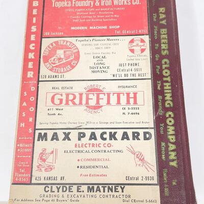 1961 POLKâ€™S TOPEKA CITY DIRECTORY BOOK