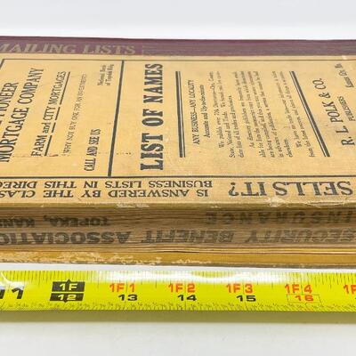 1933 POLKâ€™S TOPEKA CITY DIRECTORY BOOK