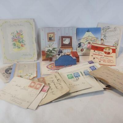 Old Greeting Cards and Very Old Envelopes + Stamps