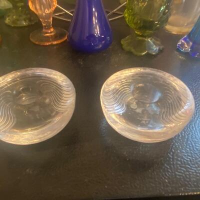 Kosta Boda clear candle holders