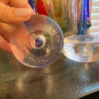 Kosta Boda clear candle holders