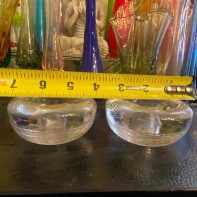 Kosta Boda clear candle holders