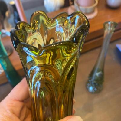 Lot of three vintage glass vases