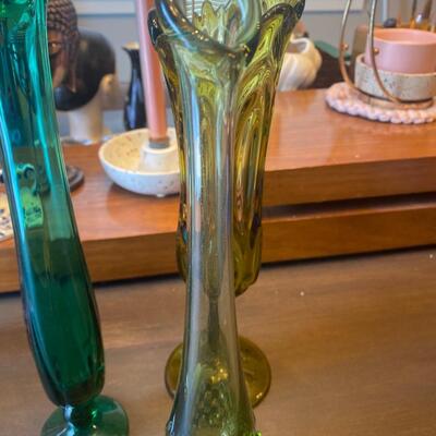 Lot of three vintage glass vases