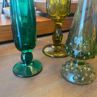 Lot of three vintage glass vases