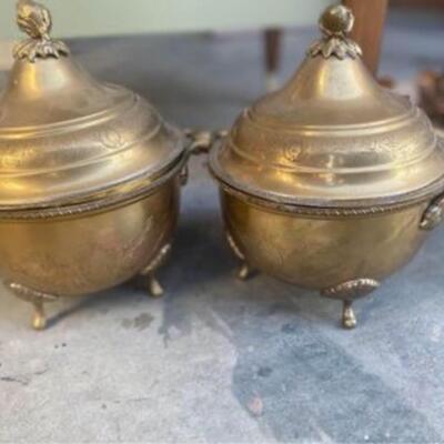 Vintage brass planter