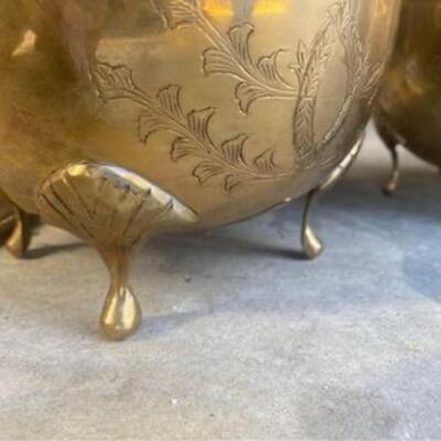 Vintage brass planter