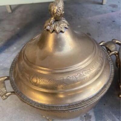 Vintage brass planter