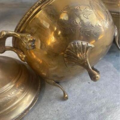 Vintage brass planter
