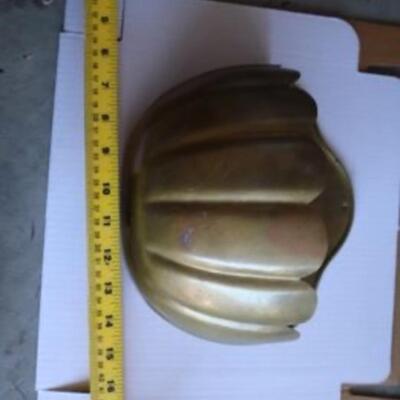 Large vintage brass wall planter