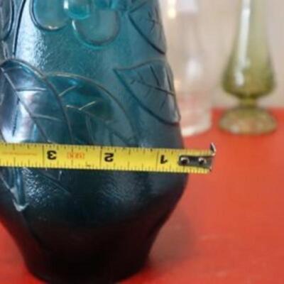 Vintage decanter glass bottle with raised details