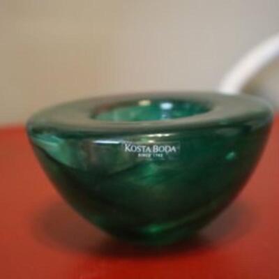 Green Kosta Boda candle holder