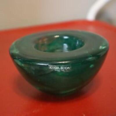 Green Kosta Boda candle holder
