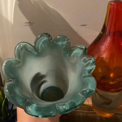Blown glass mid century vase