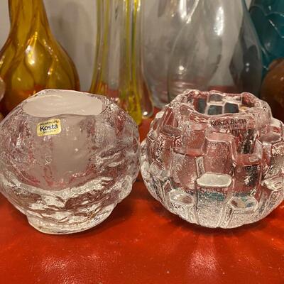 Set of two Kosta Boda votive holders